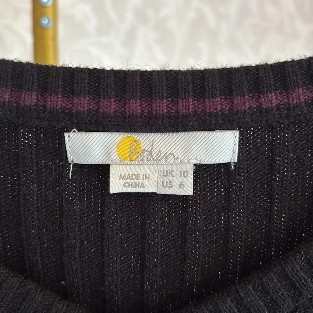 COPY - BODEN Black Ribbed Knit Sweater - Picture 2 of 5